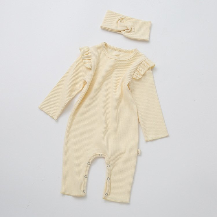 Baifei Custom Organic Bamboo Ruffle Onesie Rope de Bebe Ribbed Baby Boy's Girls' Baby Clothing Bamboo Rompers Baby Clothes Girls