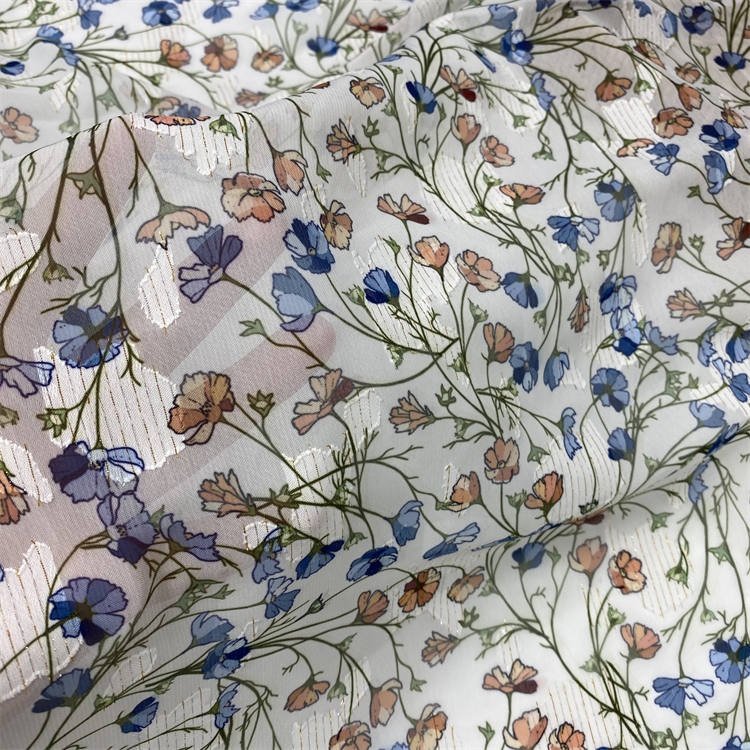 wholesale stocklot cheap polyester metallic luxury jacquard dresses women chiffon