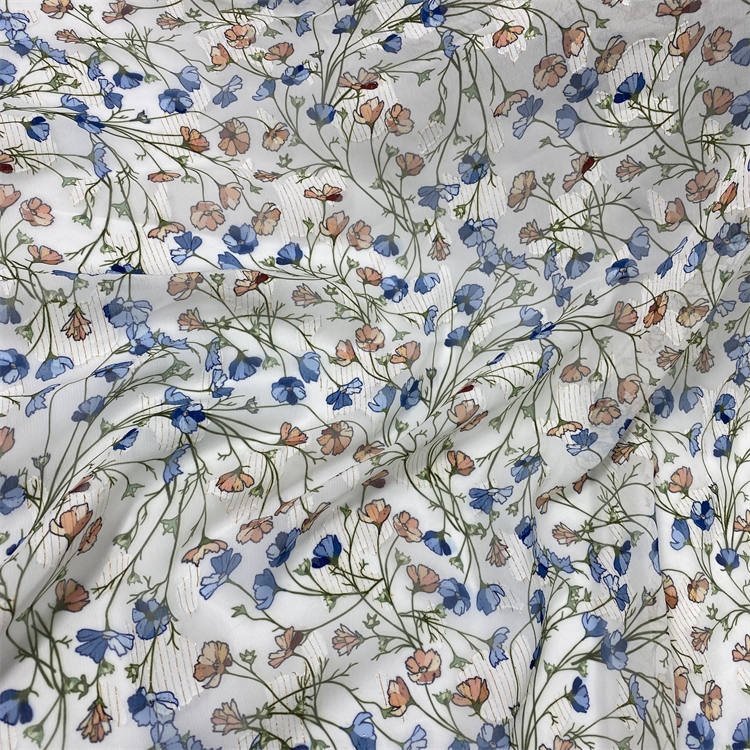 wholesale stocklot cheap polyester metallic luxury jacquard dresses women chiffon