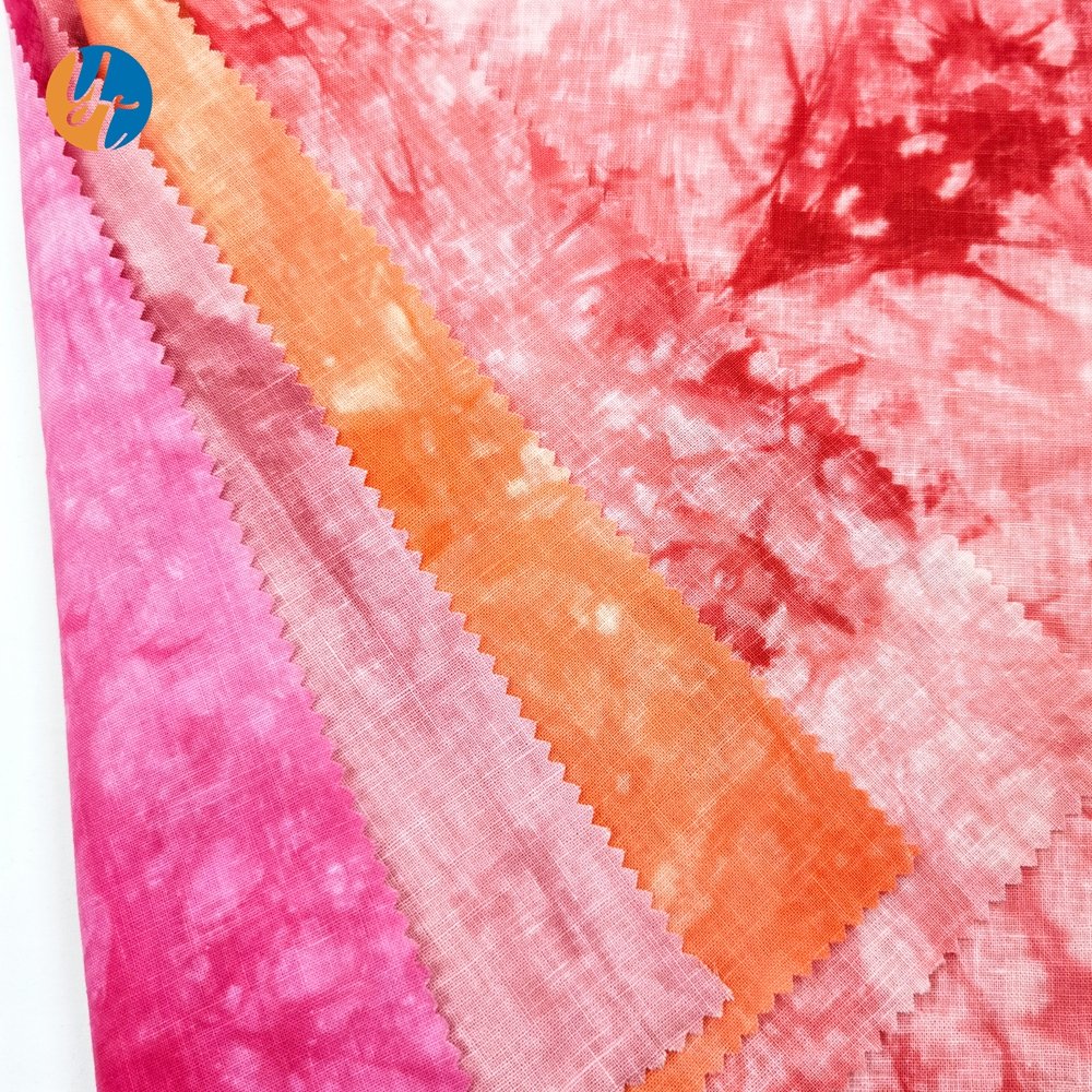 New Fashion Tie Dye Linen Fabric For Clothing Eco-friendly 100% Linen