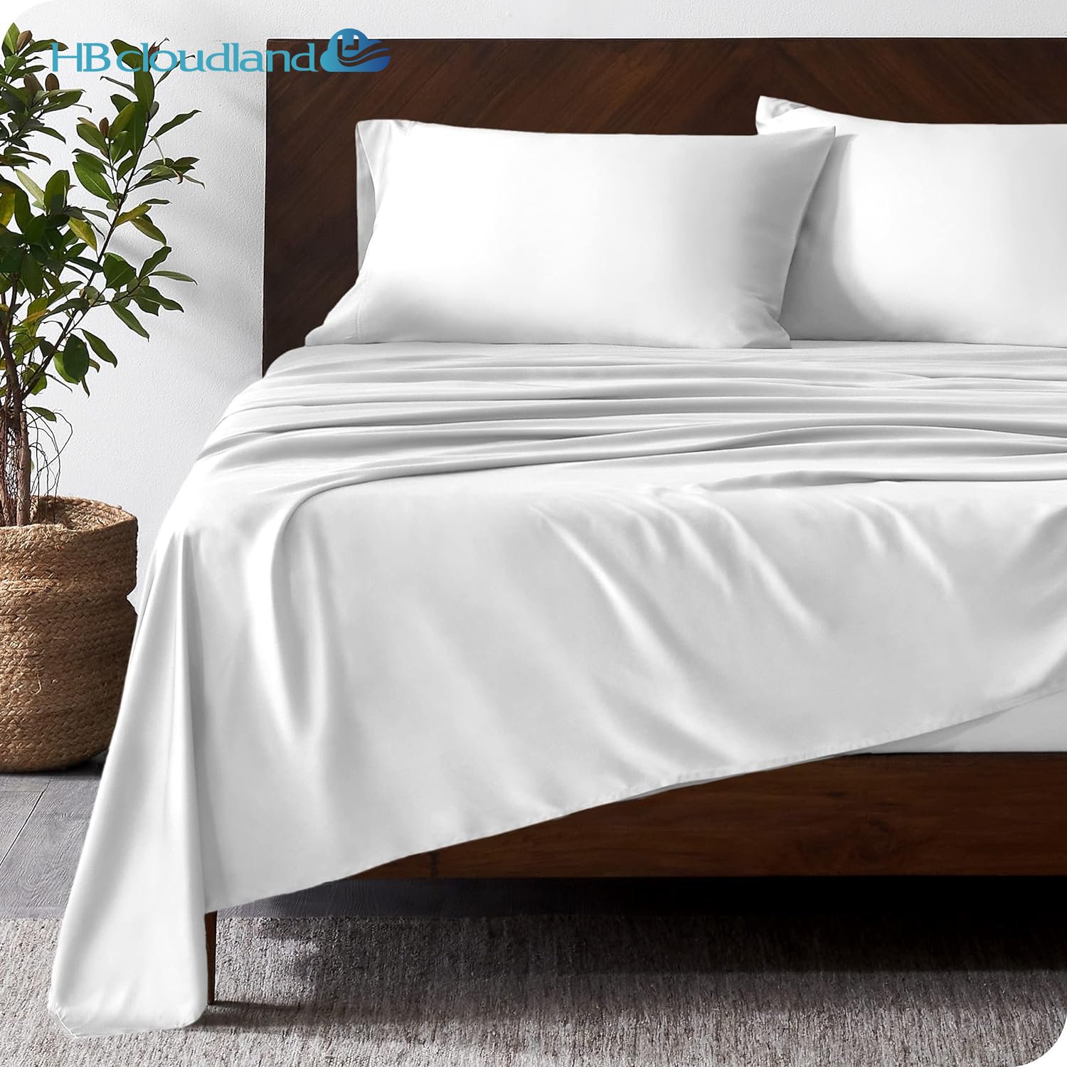 Cloudland Organic Bamboo Bed Sheet 100% Bamboo Linen Bedding Cooling Bamboo Sheets