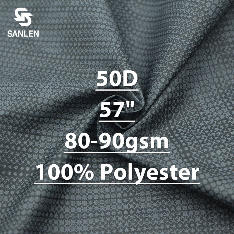 Outdoor Functional Keep Warm Inner Lining 50D Woven Semi 100% Polyester Pongee Graphene Printed Fabric For Jacket