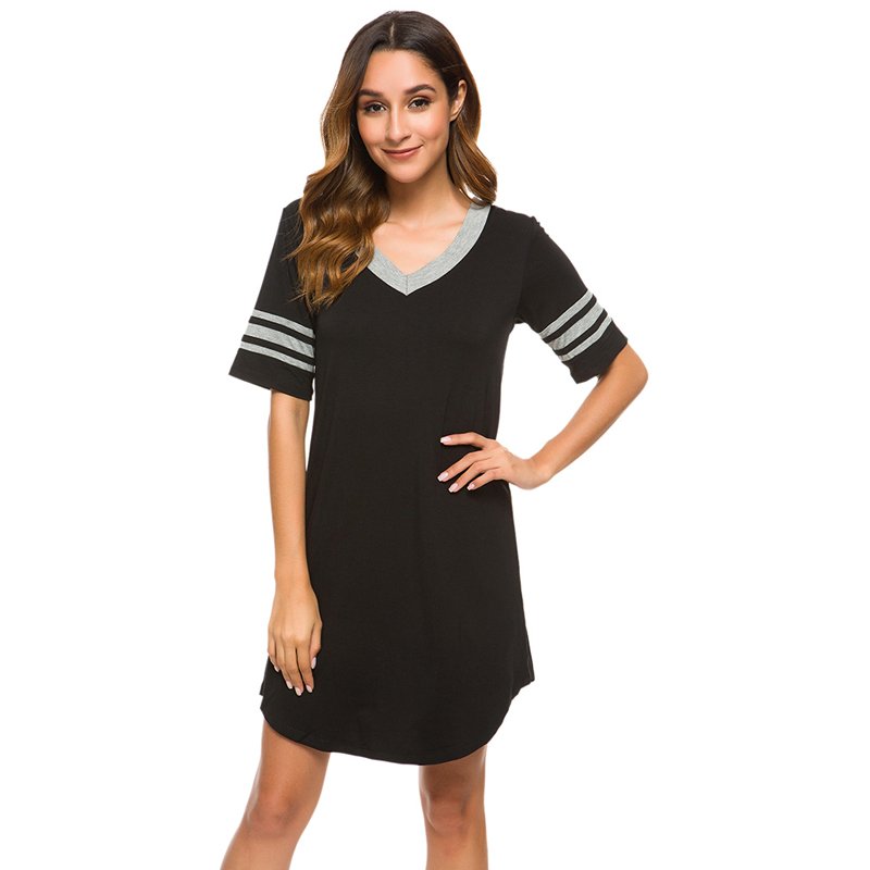 Soft Night Dress for Girls Short Sleeve Sleep Shirt Nightshirts Bamboo Nightgowns For Women