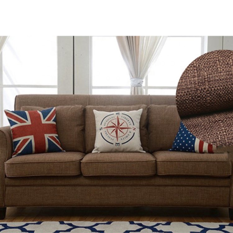 Stock 29 Colors High Quality 270gsm Thick Cushion Upholstery Sofa Linen Polyester Fabric