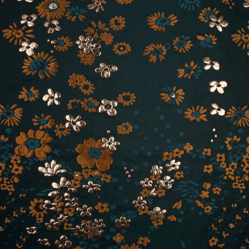 KEER Factory Custom Wholesale JBJ4237MB women's party dress material floral foil pattern polyester metallic brocade jacquard fabric