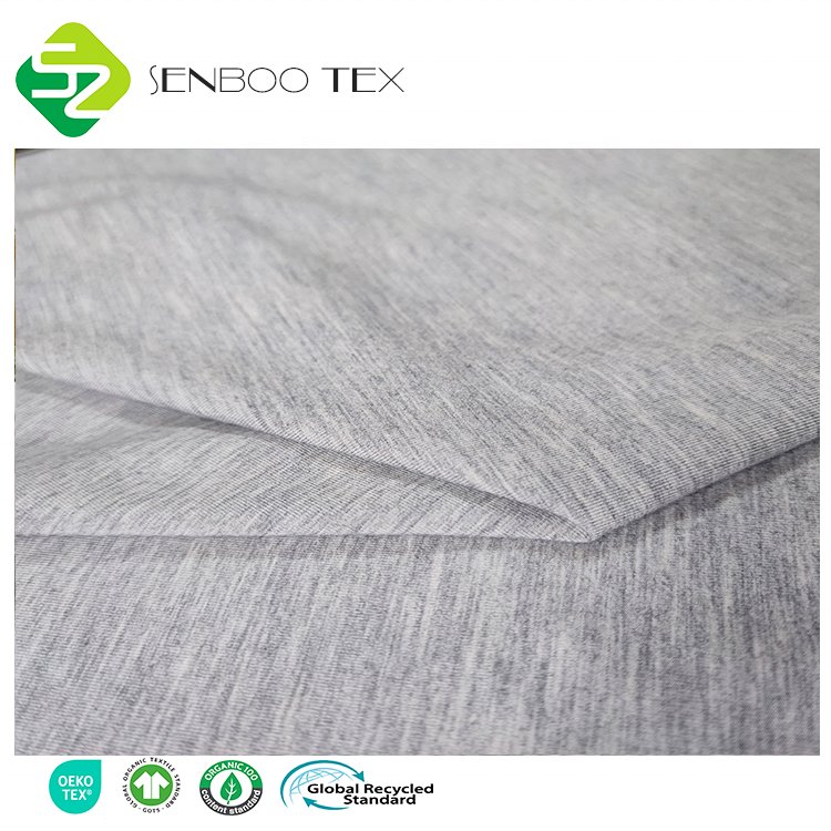 Organic Hemp Grey Bamboo Spandex Jersey Fabric Anti-Bacterial Knitted Technics Breathable Stylish Men's Pajama Dress Activewear