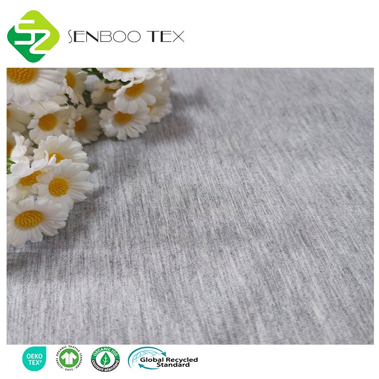 Organic Hemp Grey Bamboo Spandex Jersey Fabric Anti-Bacterial Knitted Technics Breathable Stylish Men's Pajama Dress Activewear