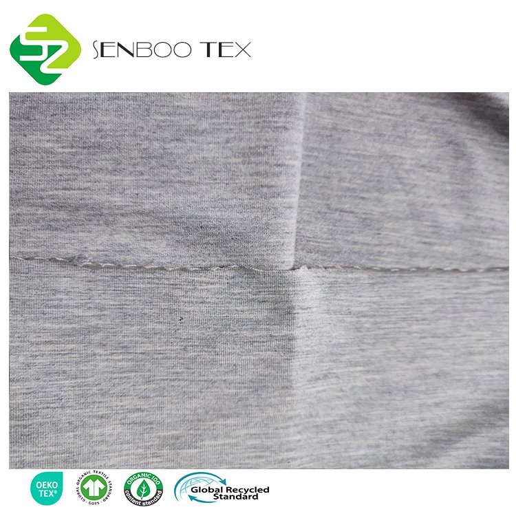Organic Hemp Grey Bamboo Spandex Jersey Fabric Anti-Bacterial Knitted Technics Breathable Stylish Men's Pajama Dress Activewear