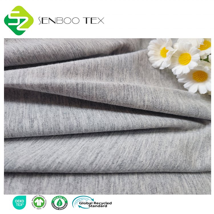 Organic Hemp Grey Bamboo Spandex Jersey Fabric Anti-Bacterial Knitted Technics Breathable Stylish Men's Pajama Dress Activewear