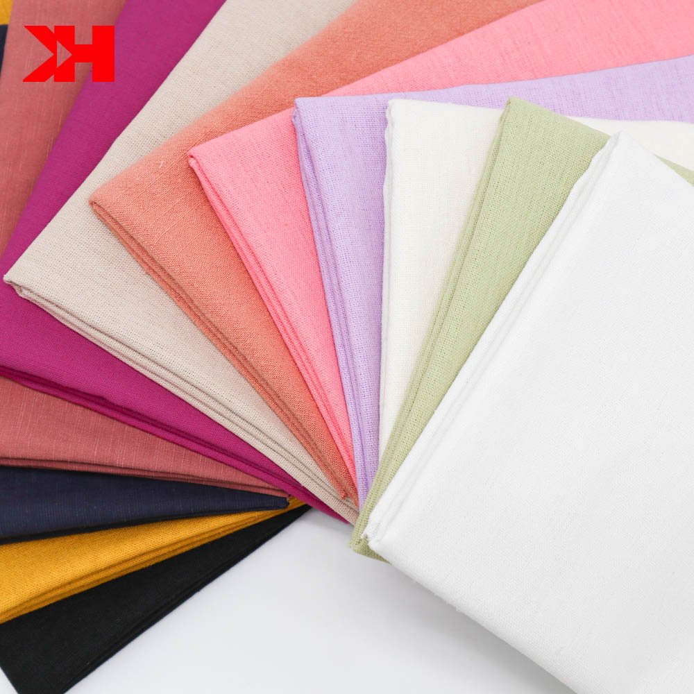 OEKO TEX soft 100 linen fabric custom fabric printing for clothing