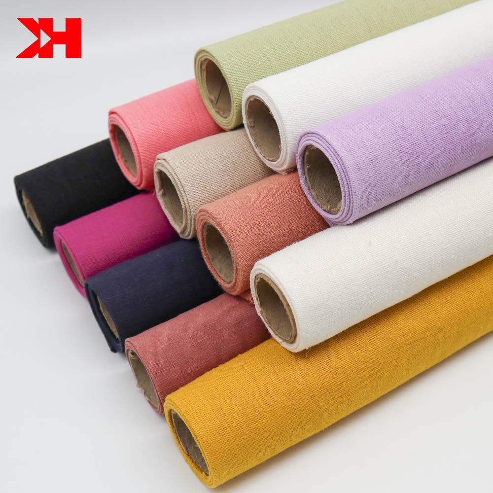 OEKO TEX soft 100 linen fabric custom fabric printing for clothing