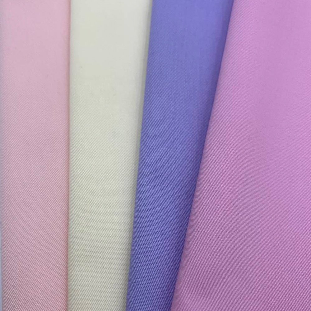 OEM ODM Breathable Eco-friendly Fabric 50 Bamboo Fiber 47 Polyester 3 Spandex 115GSM Polyester Twill Fabric for Workwear
