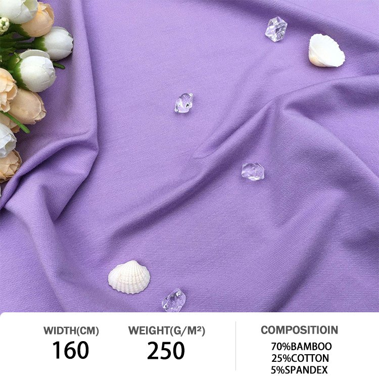 Natural Bamboo Cotton Fabric French Terry Sport Shirt Fabric Wholesale Bamboo Fabric for Clothes t-shirt