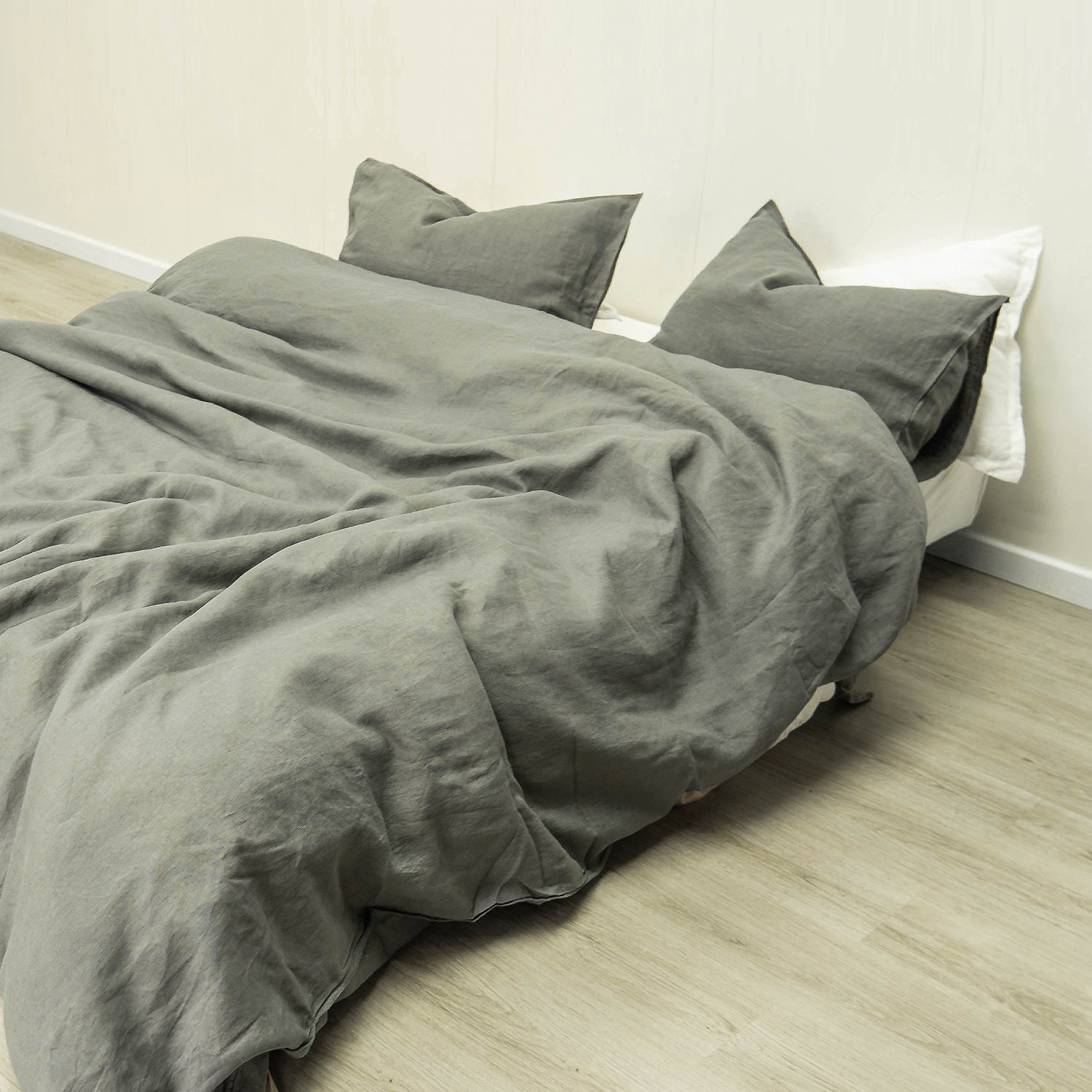 Home fashion duvet cover set linen fabric king size white bed sheet sets bedsheet kids