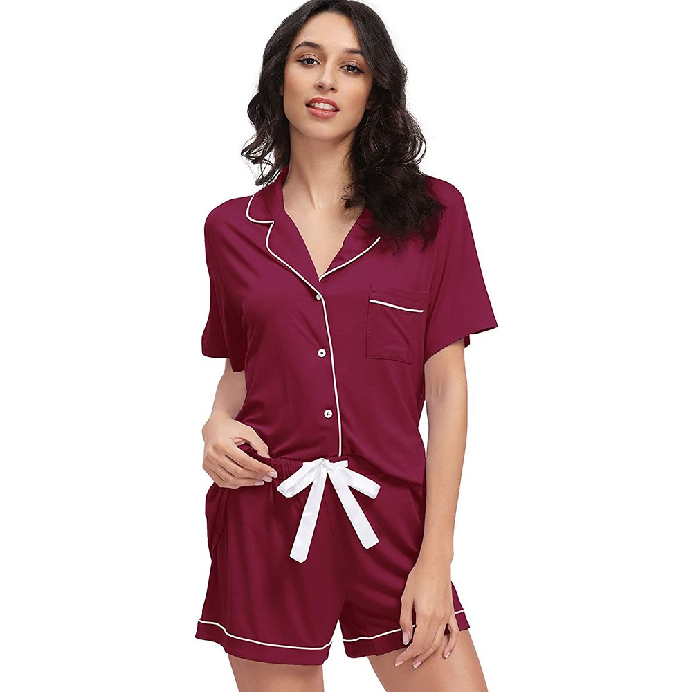 Women's Sleepwear For Gift Bamboo Modal Viscose Silk Pajamas for Women Set
