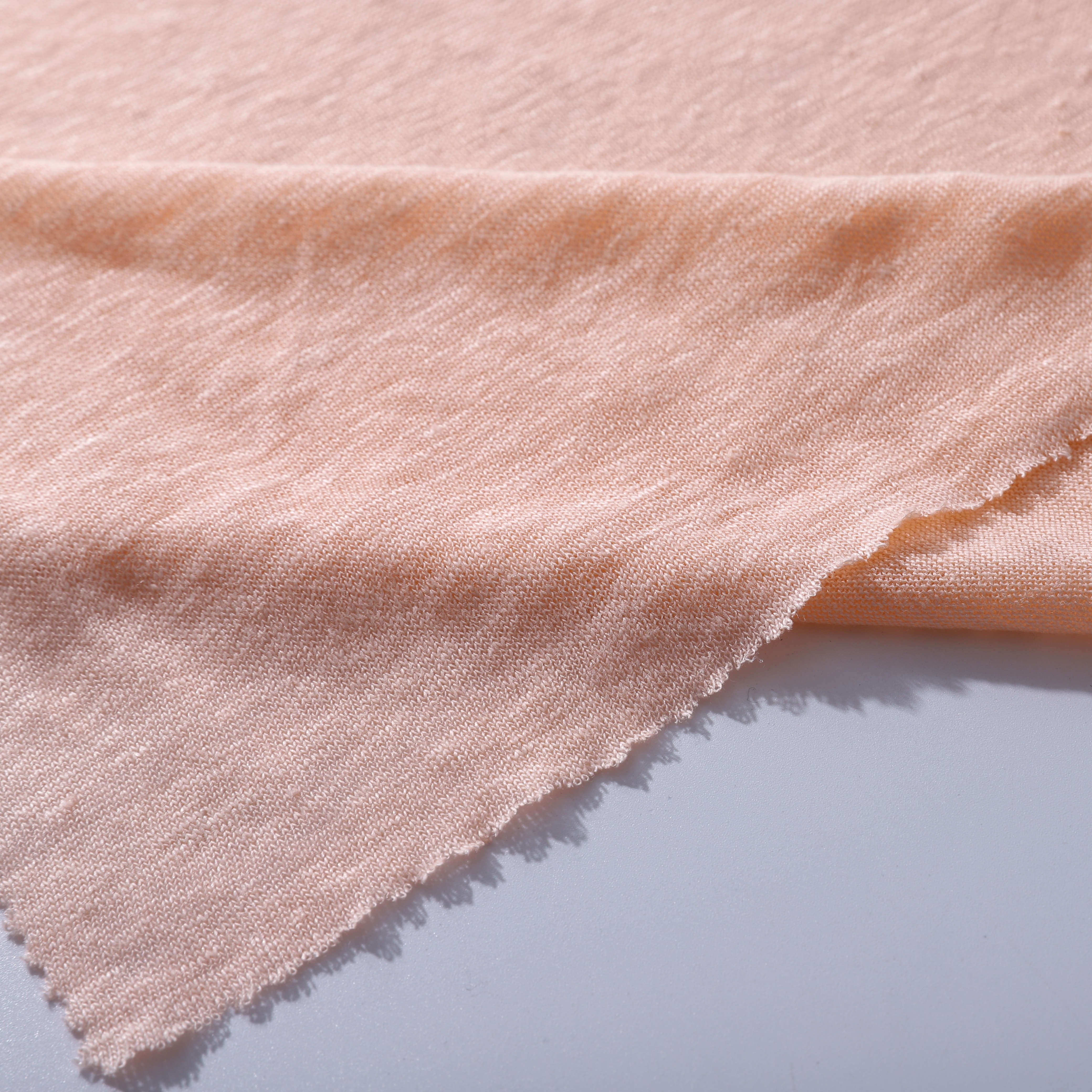 Free Sample 100% Pure Linen Jersey Knitted Fabric