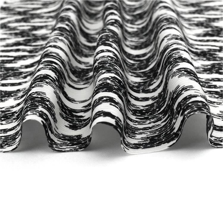 Black White Design Polyester Microfiber Fabric Printed Satin Crepe 100% Polyester Fabric