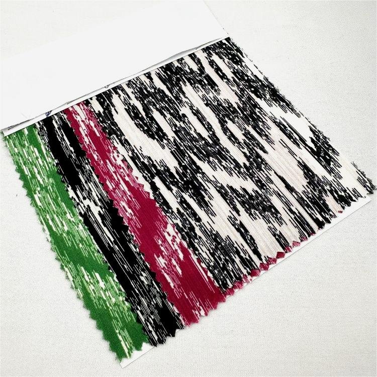 Black White Design Polyester Microfiber Fabric Printed Satin Crepe 100% Polyester Fabric
