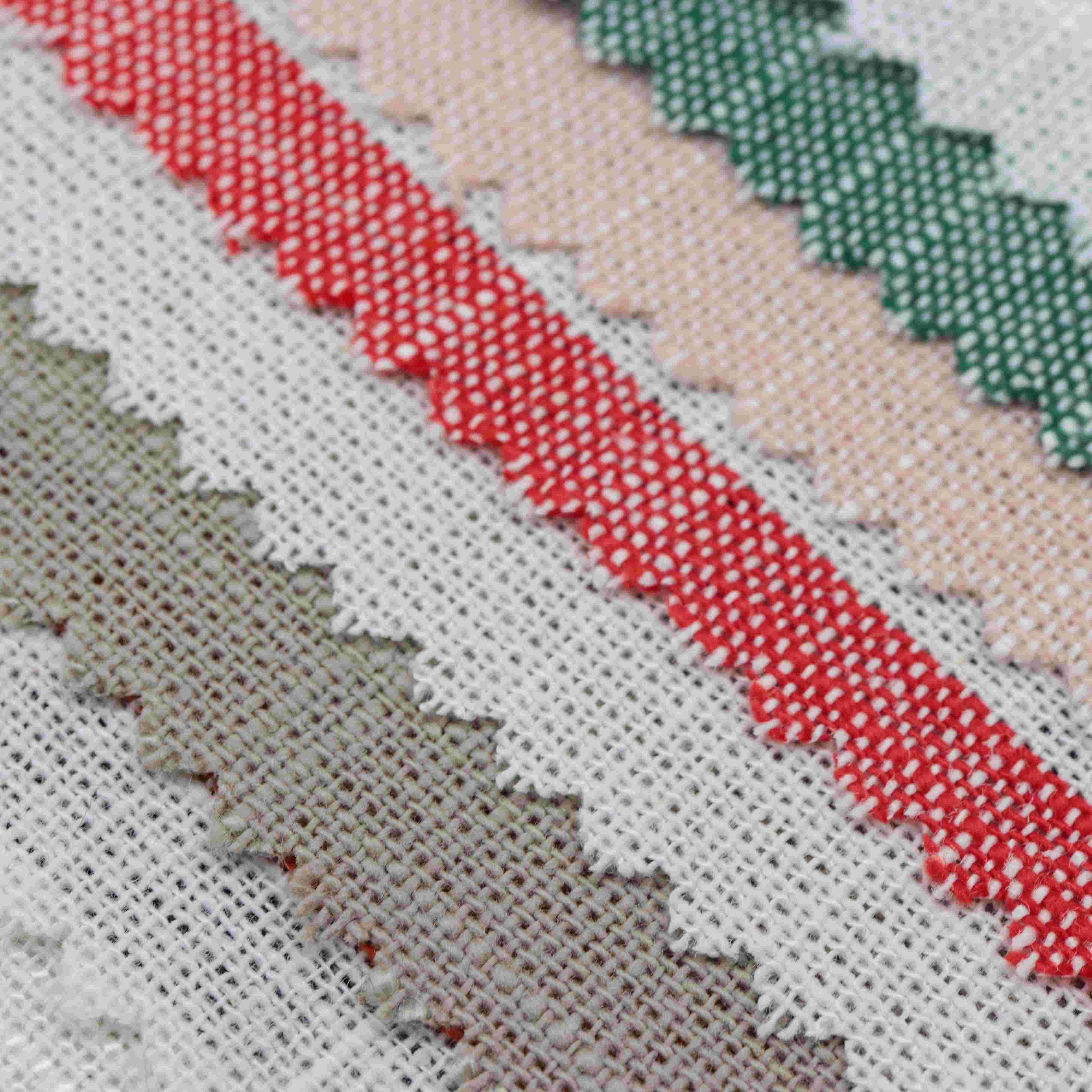 New arrival factory price stripe hemp home textile gingham blend rayon viscose polyester linen fabric for clothing