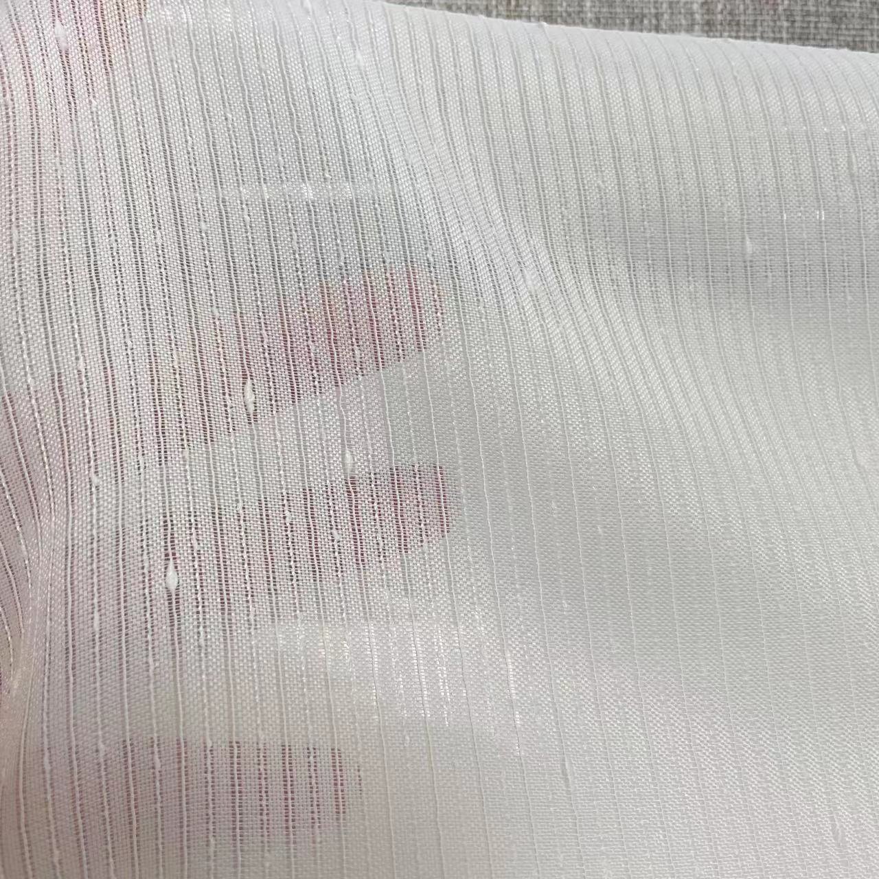 Colorful Semi Transparent Textured Linen Tulle Sheer Curtain Fabric 100% Polyester Window Treatment