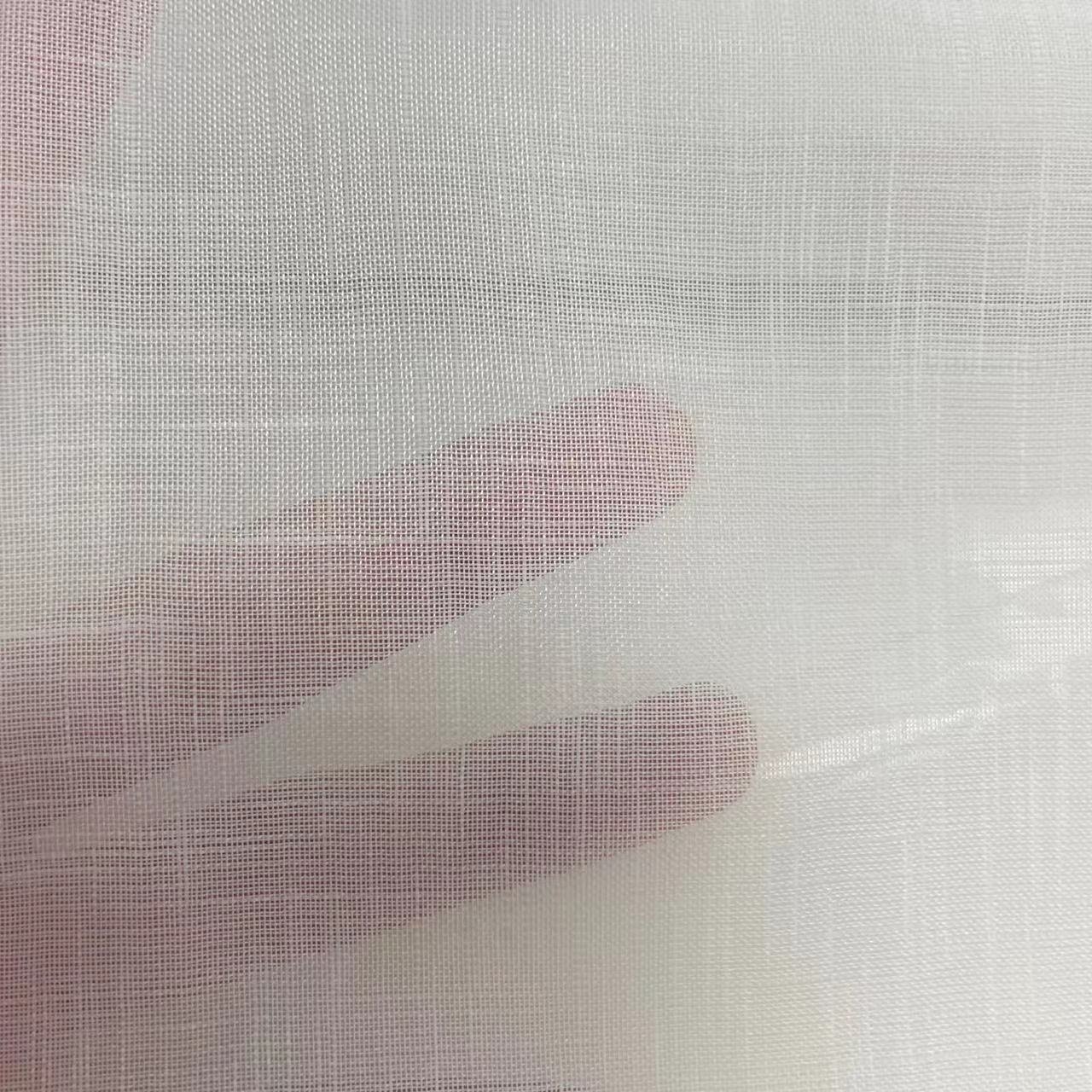 Colorful Semi Transparent Textured Linen Tulle Sheer Curtain Fabric 100% Polyester Window Treatment