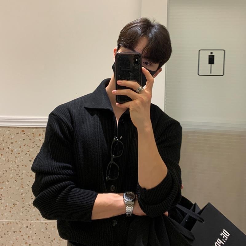 Customized winter knitted cardigan sweater solid color casual long sleeved jacket new winter cardigan