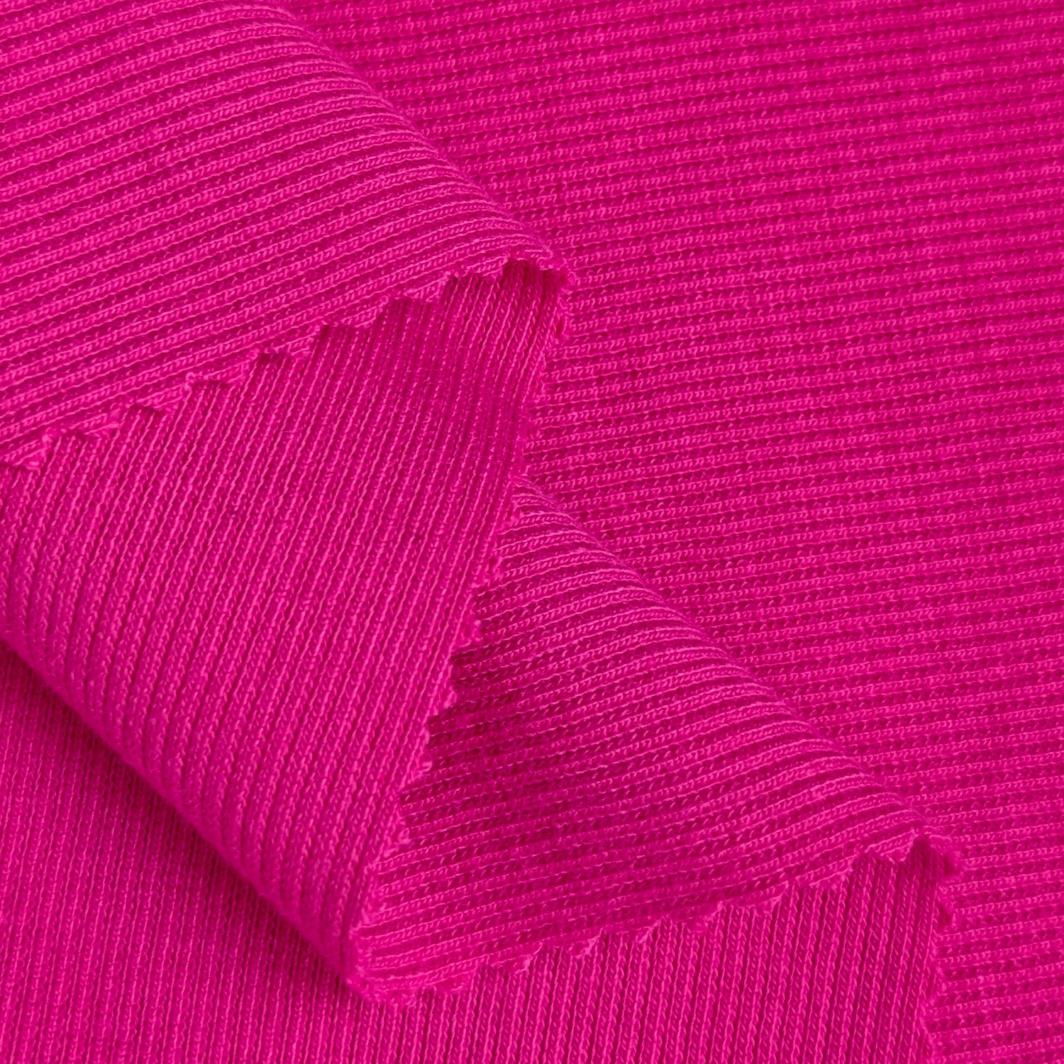 Custom Multi-colors Soft Low Elastic 100% Spun Polyester 2x2 Cuff Collar Rib Fabric For T-shirt Hoodie Coats