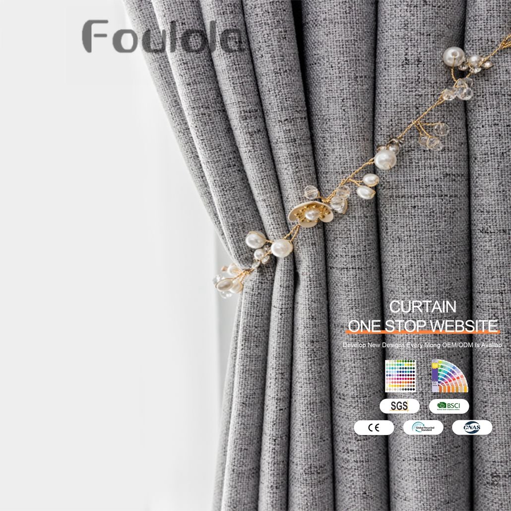 China factory wholesale linen Coating Artwork 100% Blackout window shading curtain hotel modern curtain material
