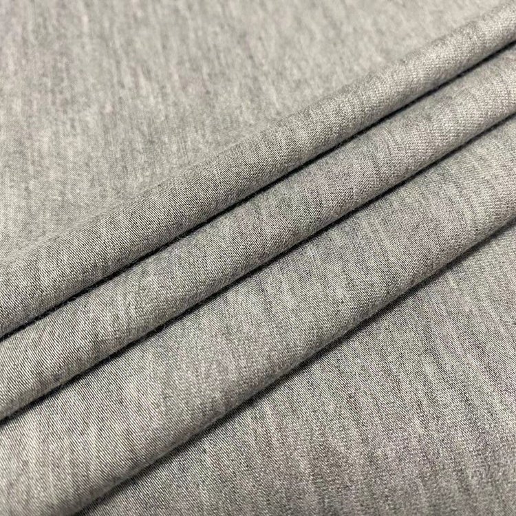 GRS Certificate Solid Eco Friendly Melange Color Organic Knitting 95 Bamboo 5 Spandex Fabric for Sportswear