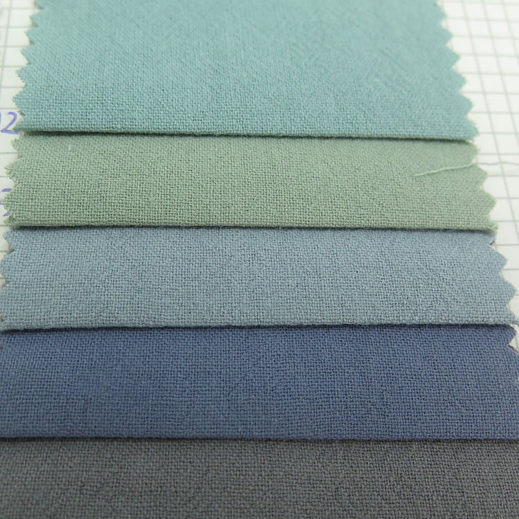 wholesale woven plain style high quality Imitation linen Wrinkle wash 100% cotton fabric for summer jacket, shirt, Pants