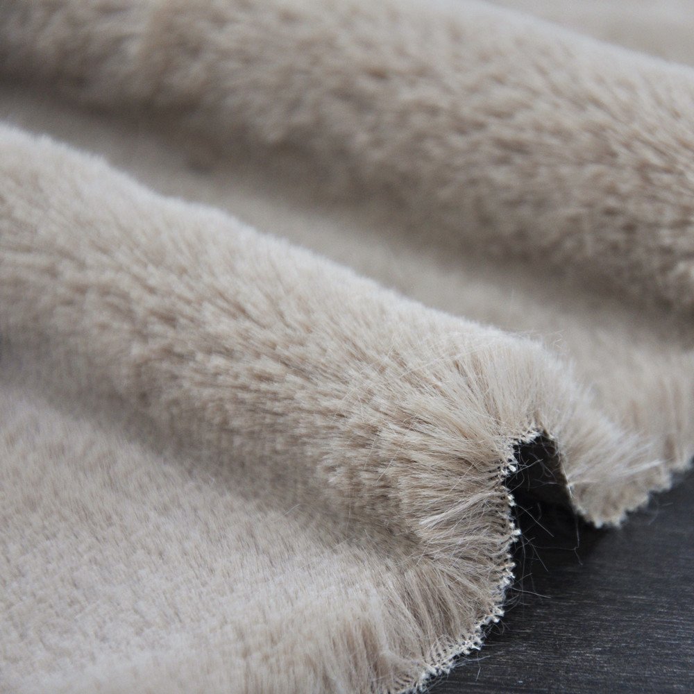 Suzhou Meidao faux rabbit fur fabric plush fabric 100% polyester knit fabric for plush toys plush doll animal Slippers garment