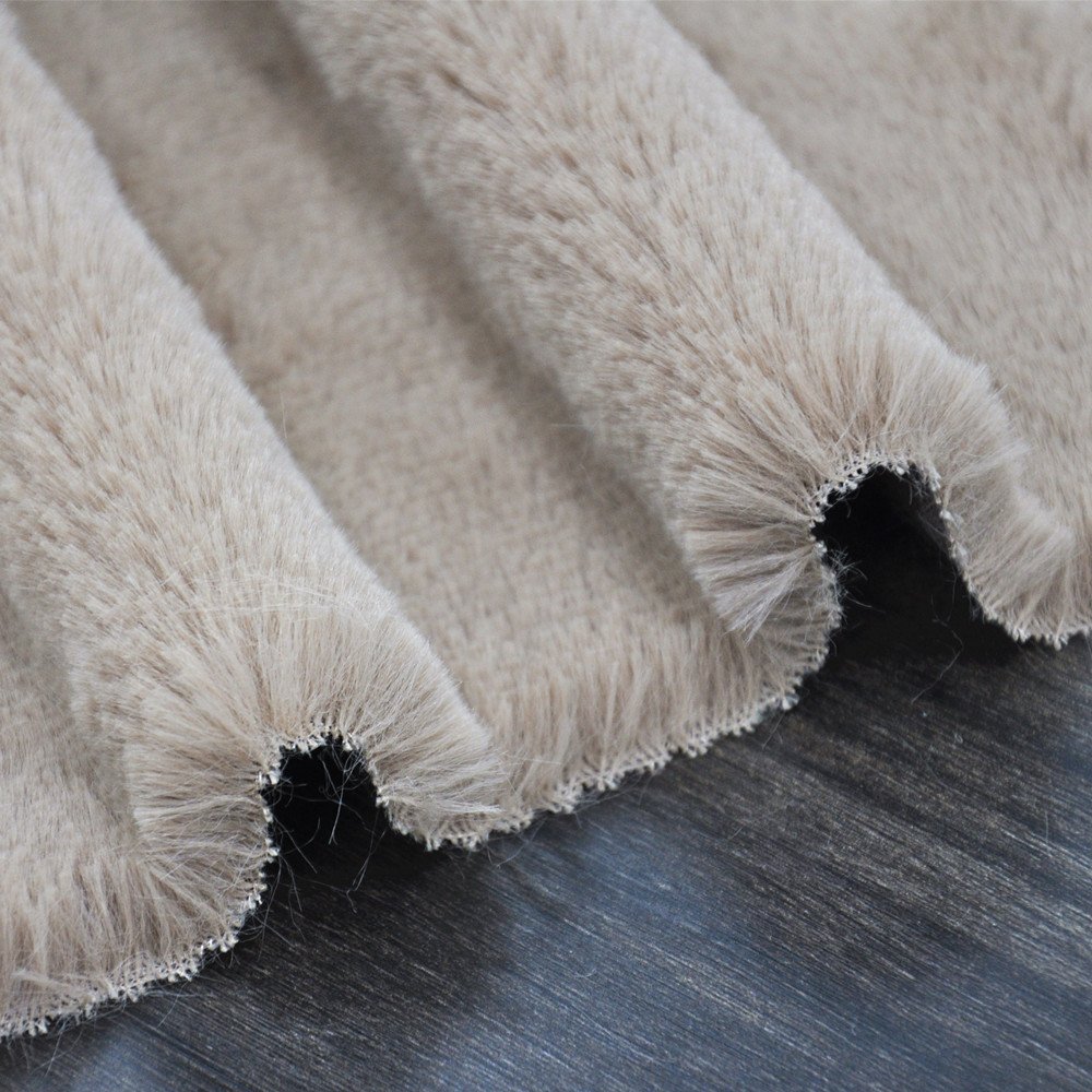 Suzhou Meidao faux rabbit fur fabric plush fabric 100% polyester knit fabric for plush toys plush doll animal Slippers garment