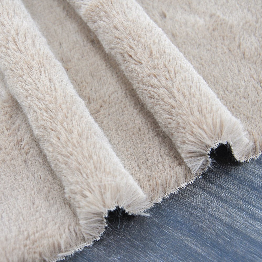 Suzhou Meidao faux rabbit fur fabric plush fabric 100% polyester knit fabric for plush toys plush doll animal Slippers garment