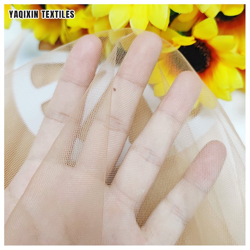 Hot Spots Product Naked Skin Tone illusion 100 Polyester Soft American Mesh Tulle Fabric by Yards