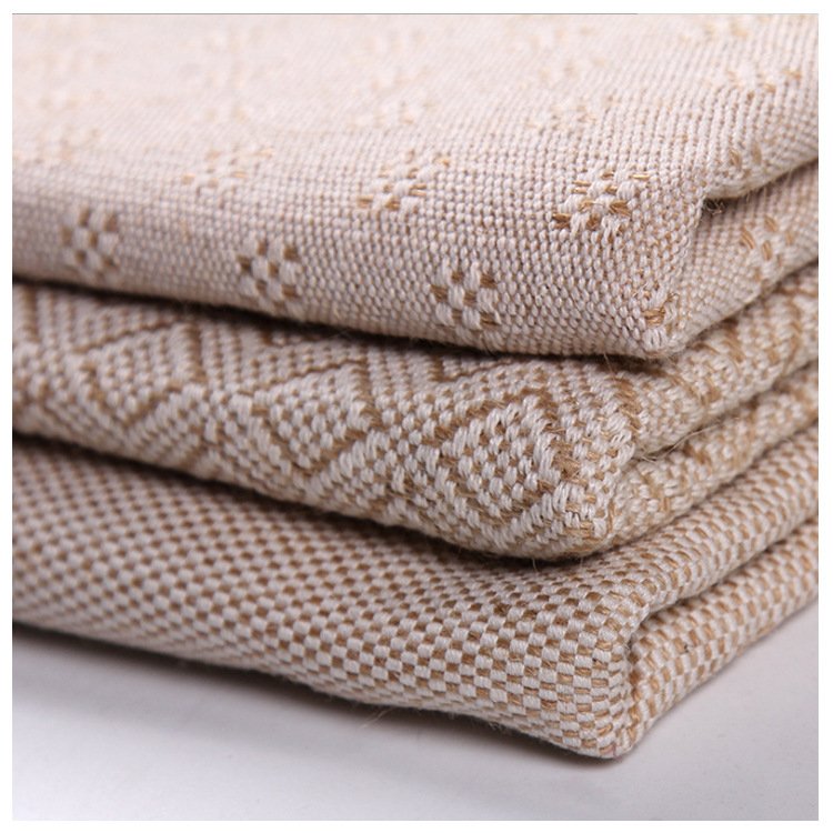 Eco Friendly Cotton Burlap Linen Fiber High Quality Jacquard Weave Hemp Jute Cotton Woven Jute Furniture Sofa Curtain Fabric