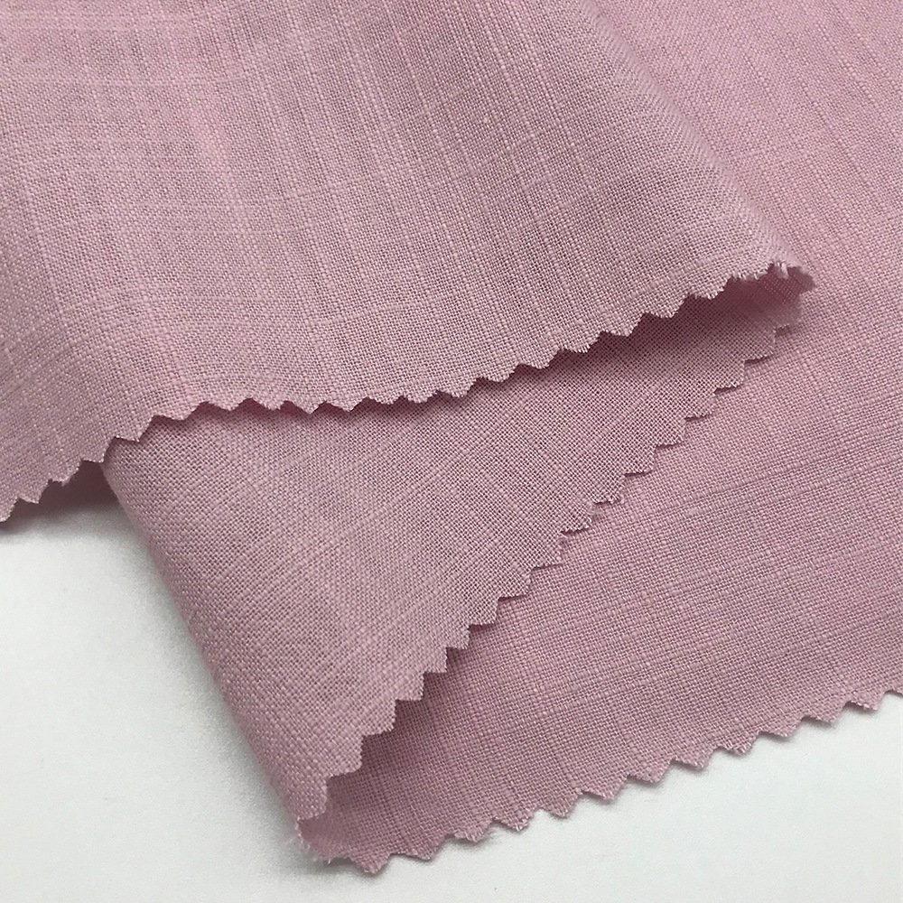 Imitate Linen Fabric for Men's Shirt Eco Friendly Lightweight Solid Dyed 100 Cotton Woven Plain Fabric Shirt Dress