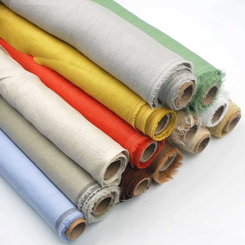 Custom High Quality China Woven Summer Tela Lino Shirting Eco Friendly 100% Linen Fabric