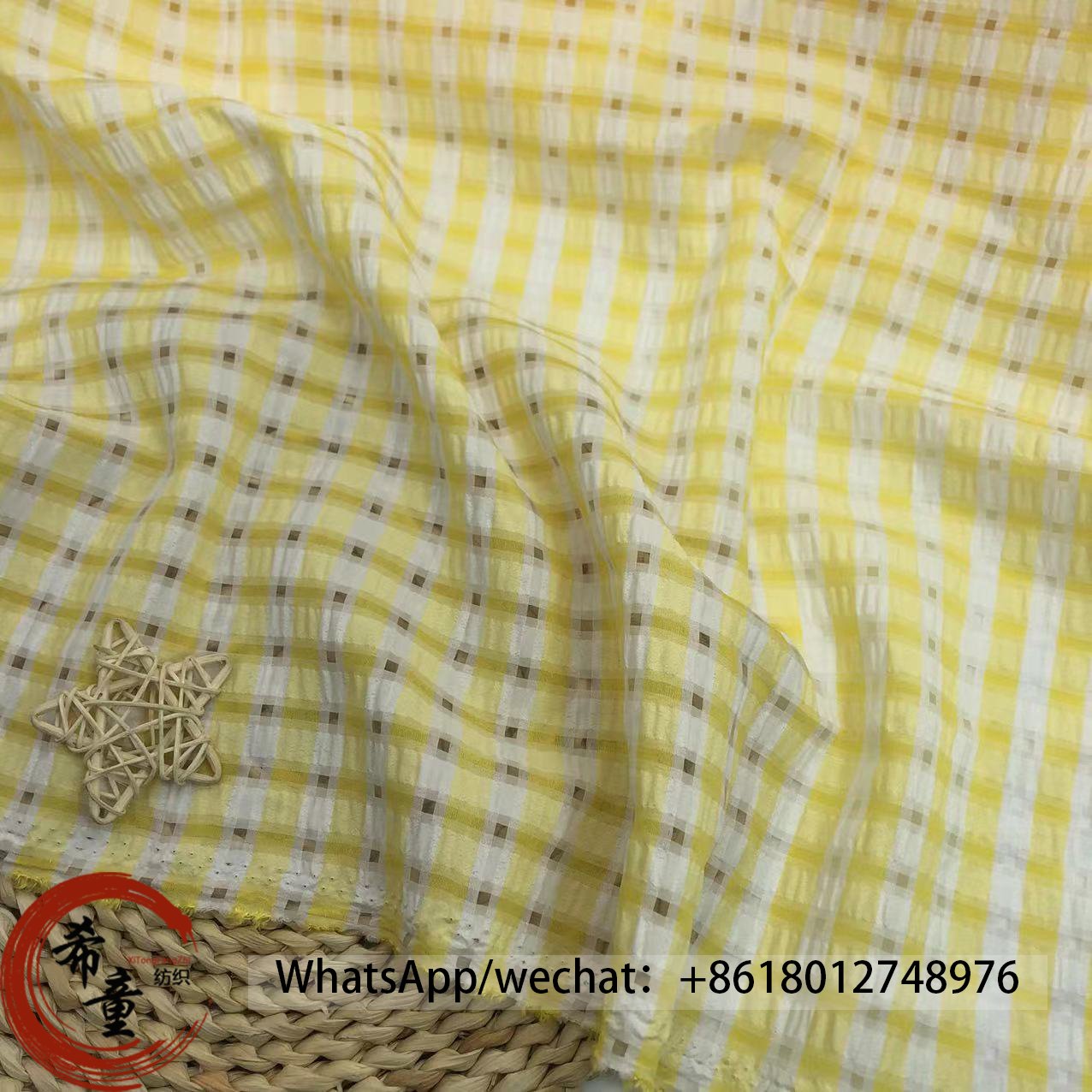100% Polyester China Wholesale maket Agents 2 Tone Wrinkle Plaid Chiffon Fabric for Shirt