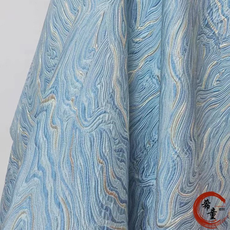 China textile supplier new design customize fashion 3D flower yarn dyed brocade jacquard fabrics for women and child's dress
