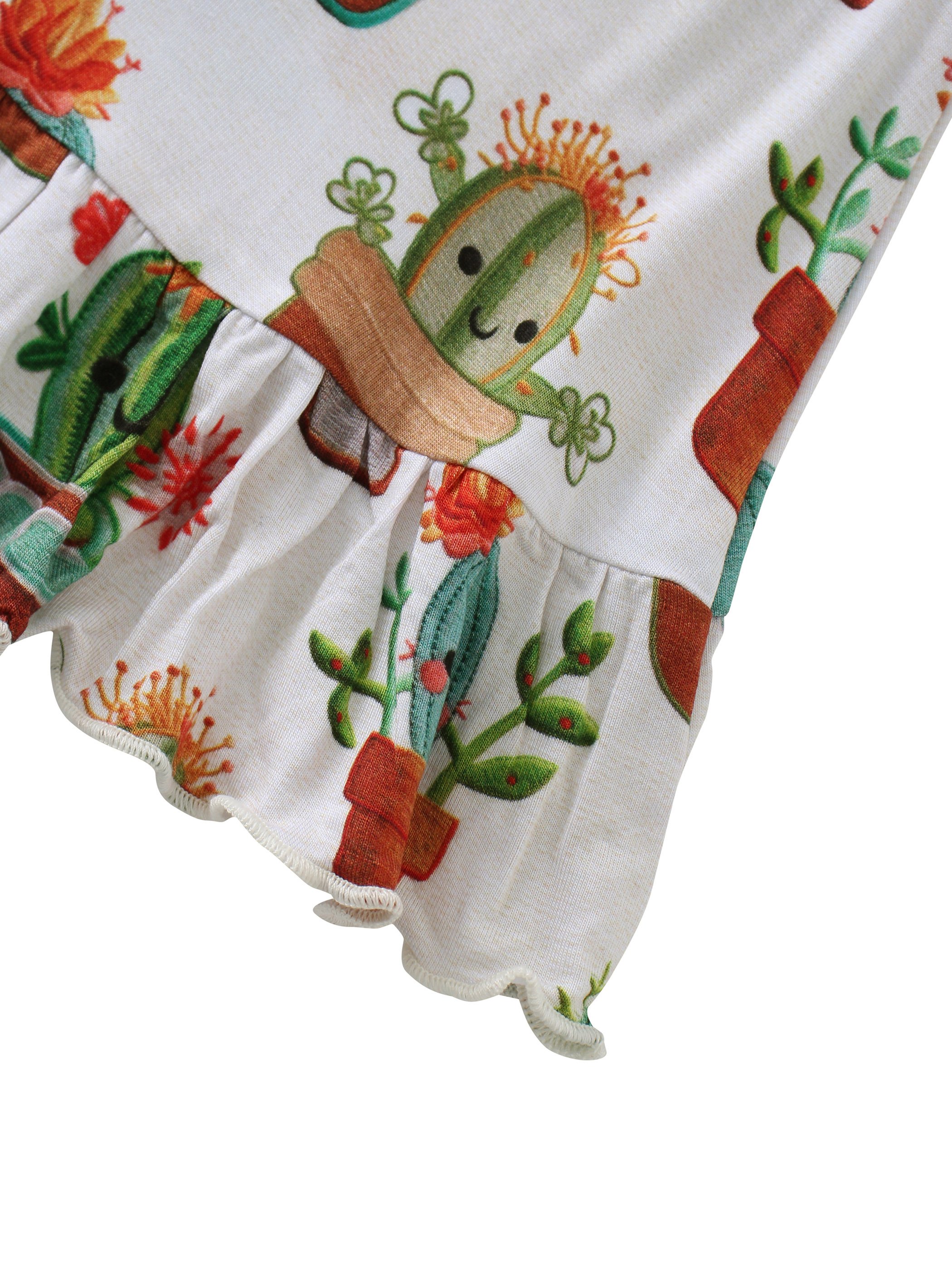 OEM Custom Girls' Summer Dress Casual Short Sleeve Bamboo Fiber Printed Flowers Floral Pattern O-Neck Mini Age Group Children