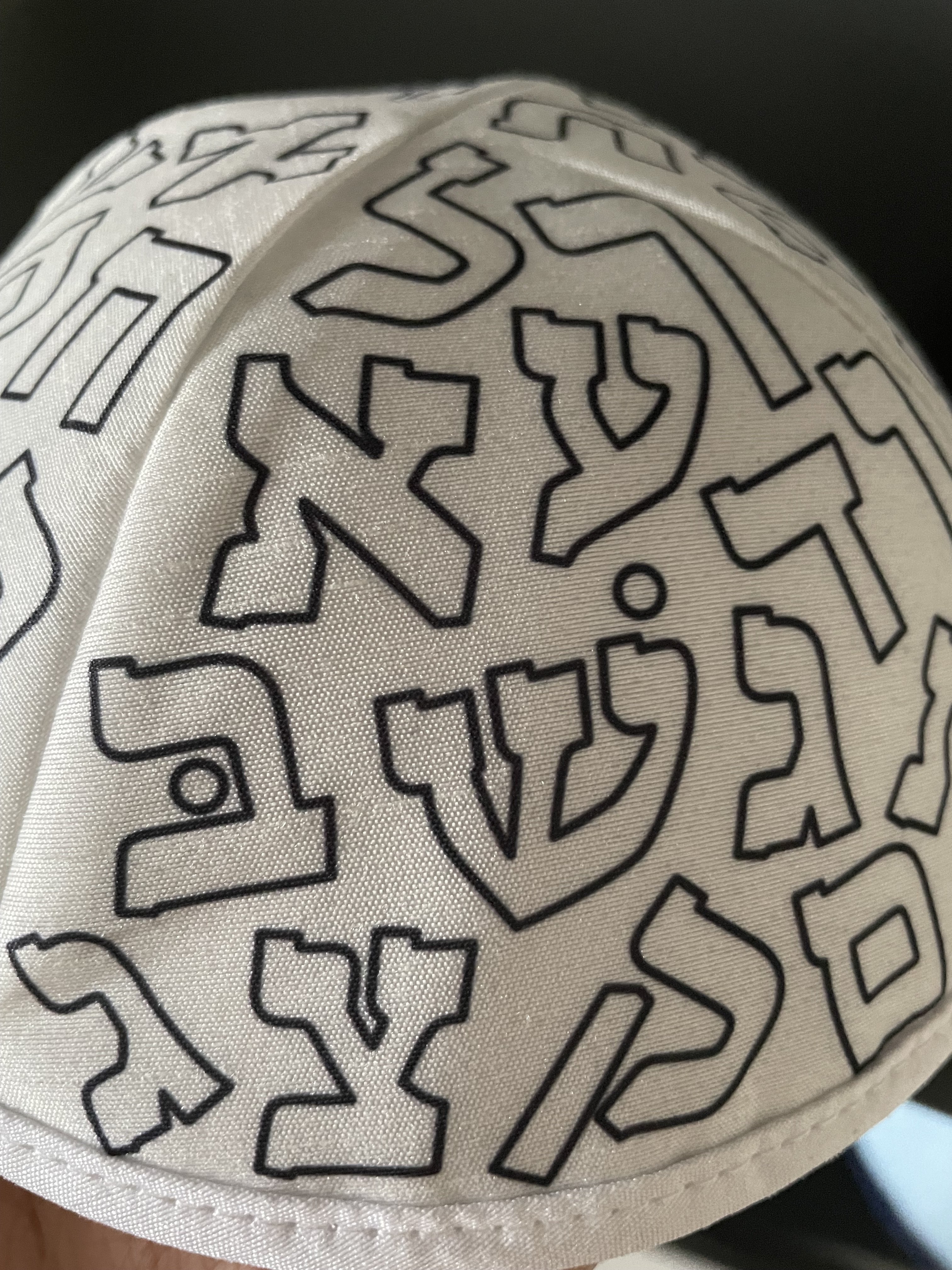 Jewish Judaica Wedding Bar Mitzvah Custom Printing Label Yamulka Fabric Free Kippah Kippot Hat for Men Children