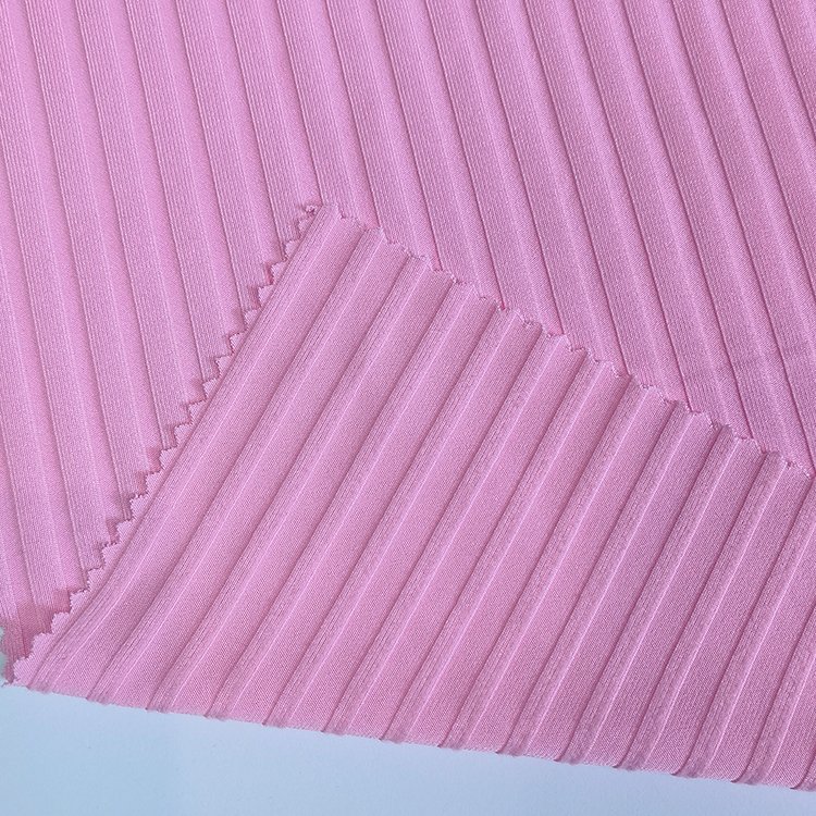 Double-sided 185gsm lightweight 95 polyester 5 spandex white brush rib fabric for women dress