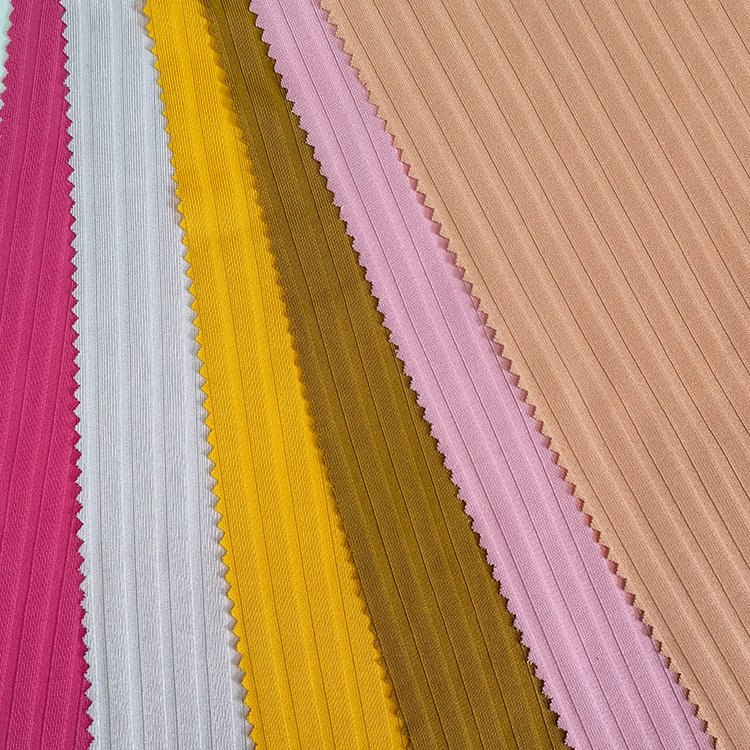 Double-sided 185gsm lightweight 95 polyester 5 spandex white brush rib fabric for women dress