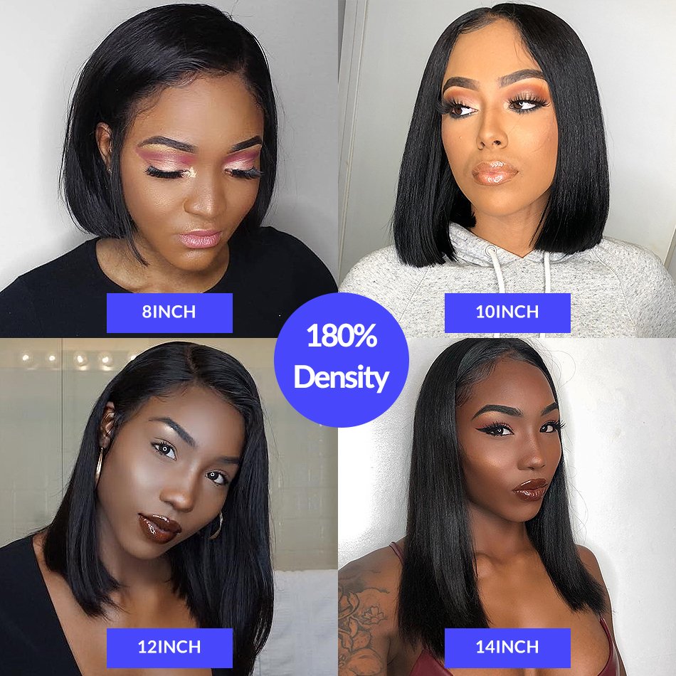 Wholesale 12A Grade 100% Virgin Brazilian human Hair Wig 4X4 Bob Wigs Human Hair Straight Lace Front Short Bob Wig