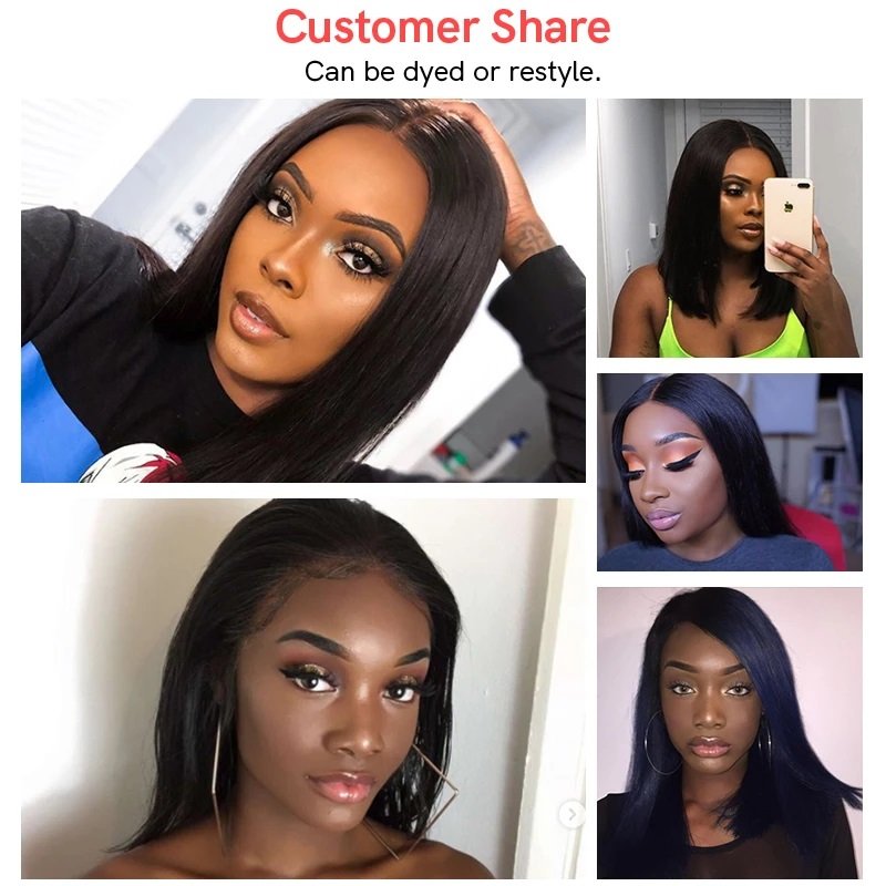 Wholesale 12A Grade 100% Virgin Brazilian human Hair Wig 4X4 Bob Wigs Human Hair Straight Lace Front Short Bob Wig