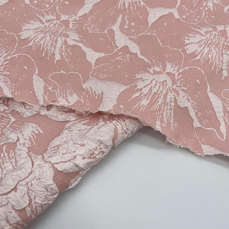 Factory direct wholesale lily embossed jacquard woven brocade fabric soft breathable fabric for dress