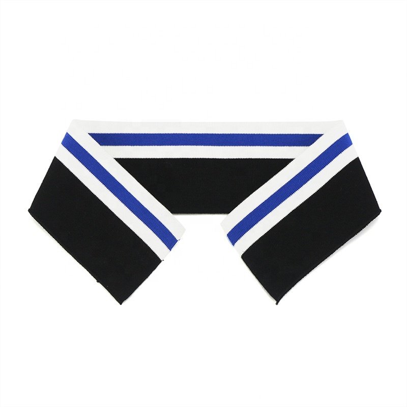 Jacquard Neckline Sportswear High Quality Custom Environmental Cotton Neckline Knitted Rib Trim Garment Accessories 1x1 Flat Rib