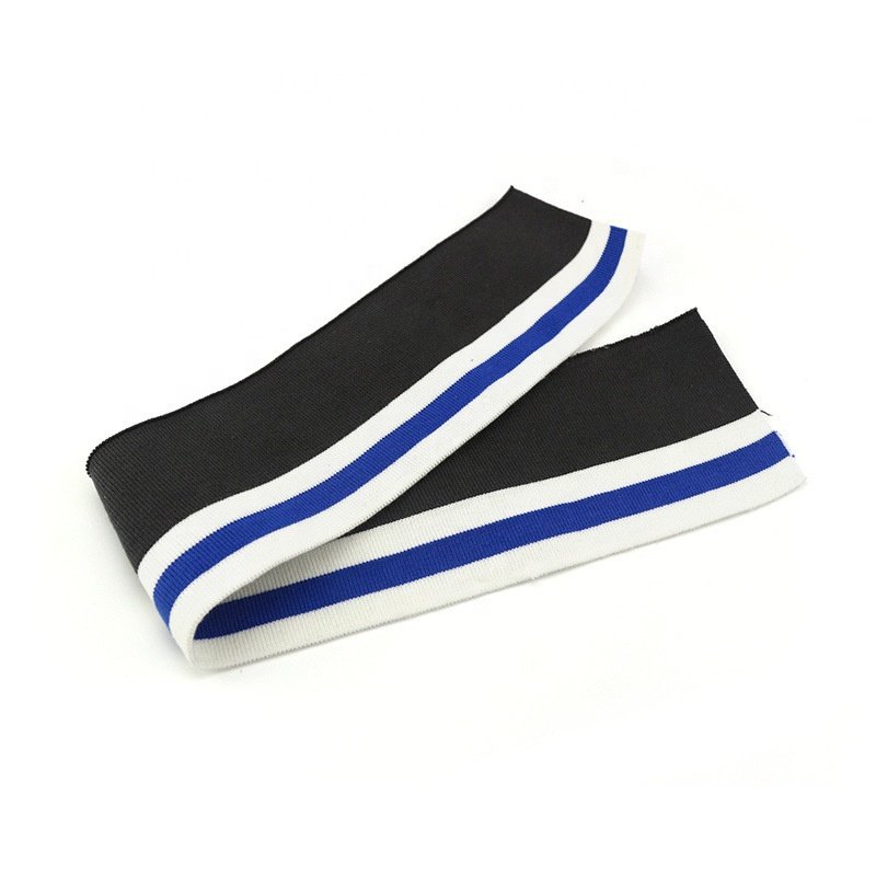Jacquard Neckline Sportswear High Quality Custom Environmental Cotton Neckline Knitted Rib Trim Garment Accessories 1x1 Flat Rib