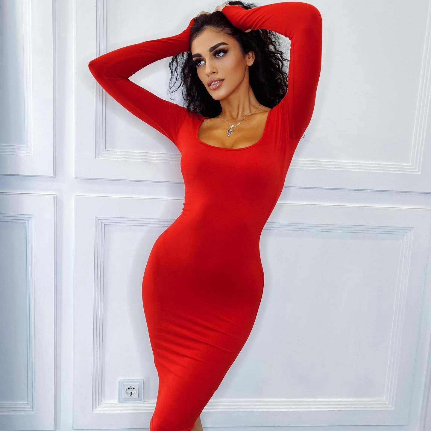 Solid Rib Knit Short Sleeve Backless Lace Midi Dresses Elegant Casual Streetwear for Y2K Spring Summer
