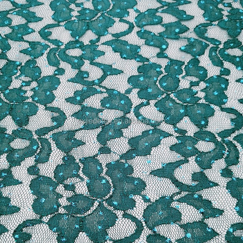 Pink Cord High Quality French African Net Turquoise Blue Clothing Elastic Lace Fabric With Glitter